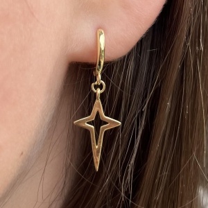 Star Huggie Hoop Earrings - Gold